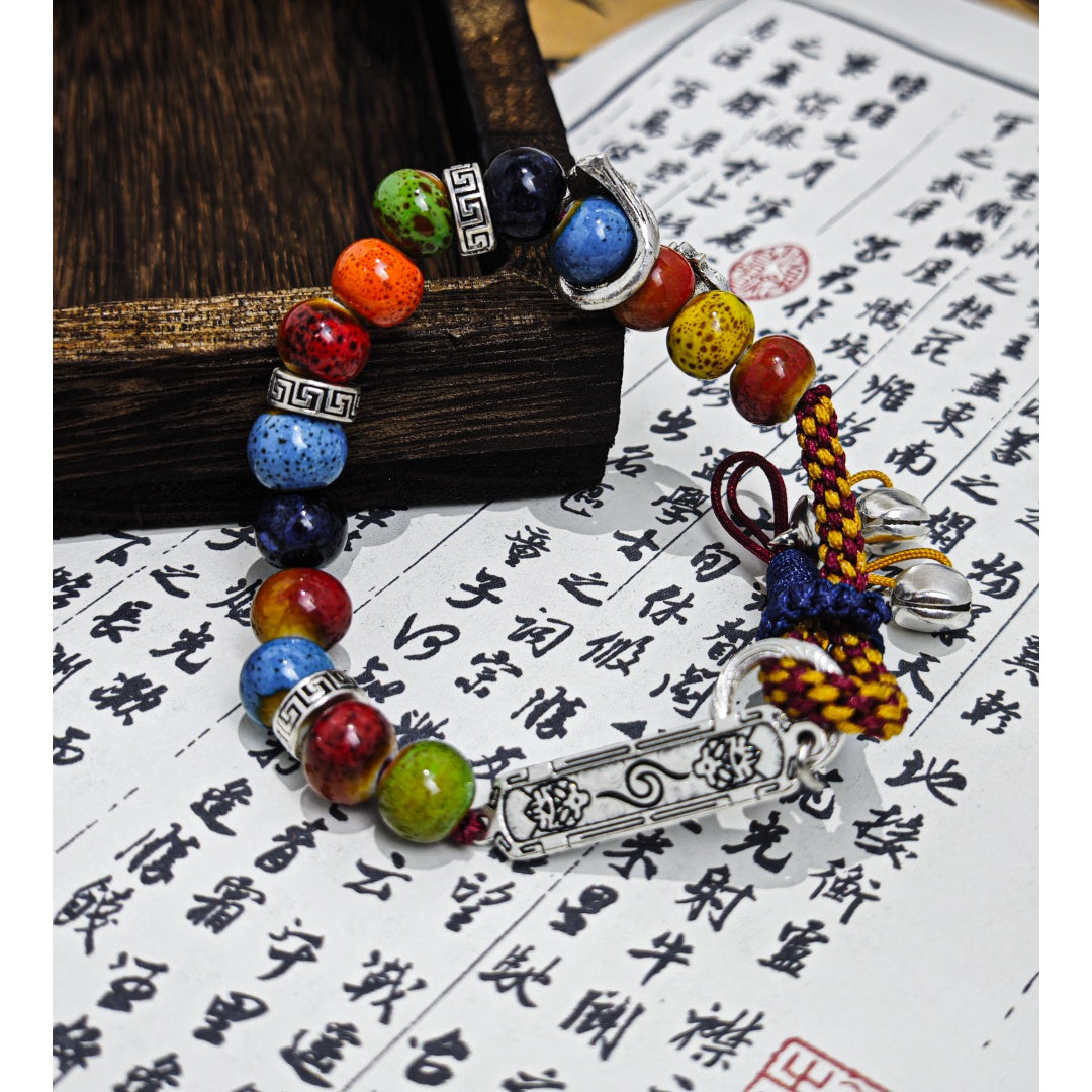 Handmade String Finished Colored Stone Bracelet