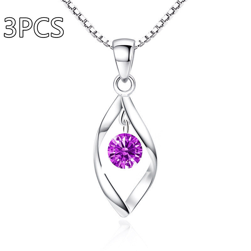 Zircon Twist Fashion Necklace Pendant