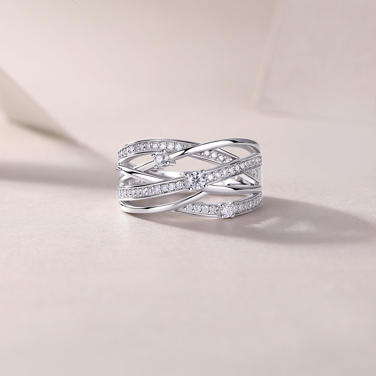 Star Ring Diamond Ring Luxury Fashion Set Moissanite Silver Ring