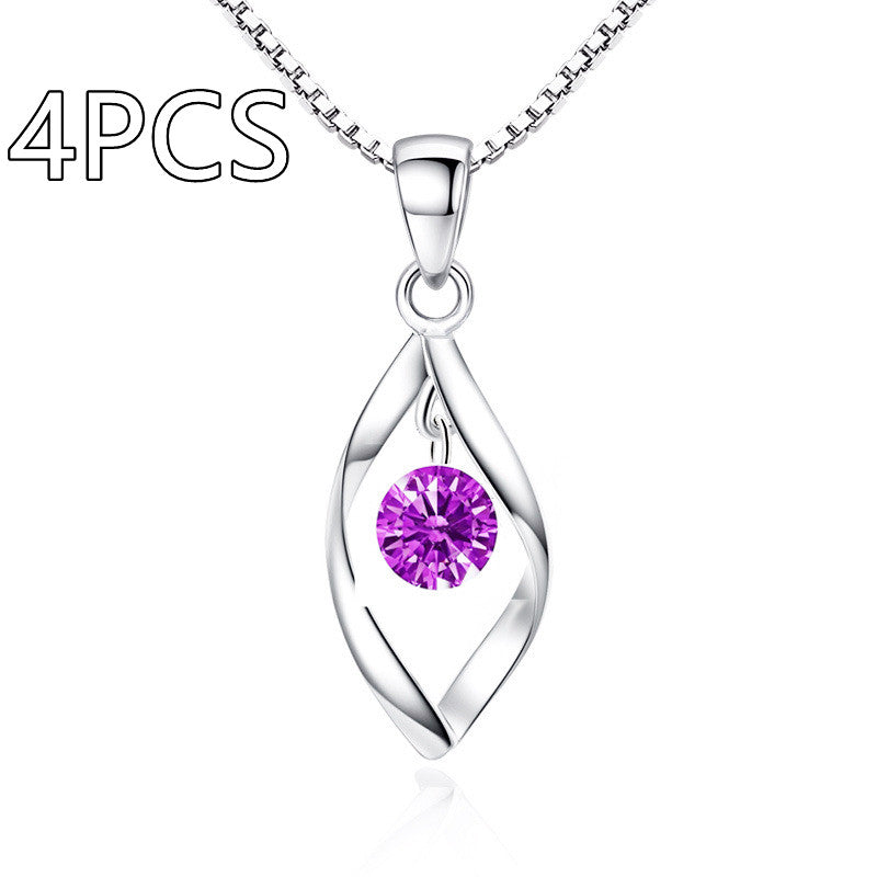 Zircon Twist Fashion Necklace Pendant