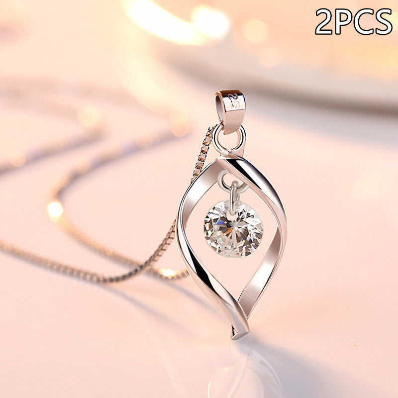 Zircon Twist Fashion Necklace Pendant
